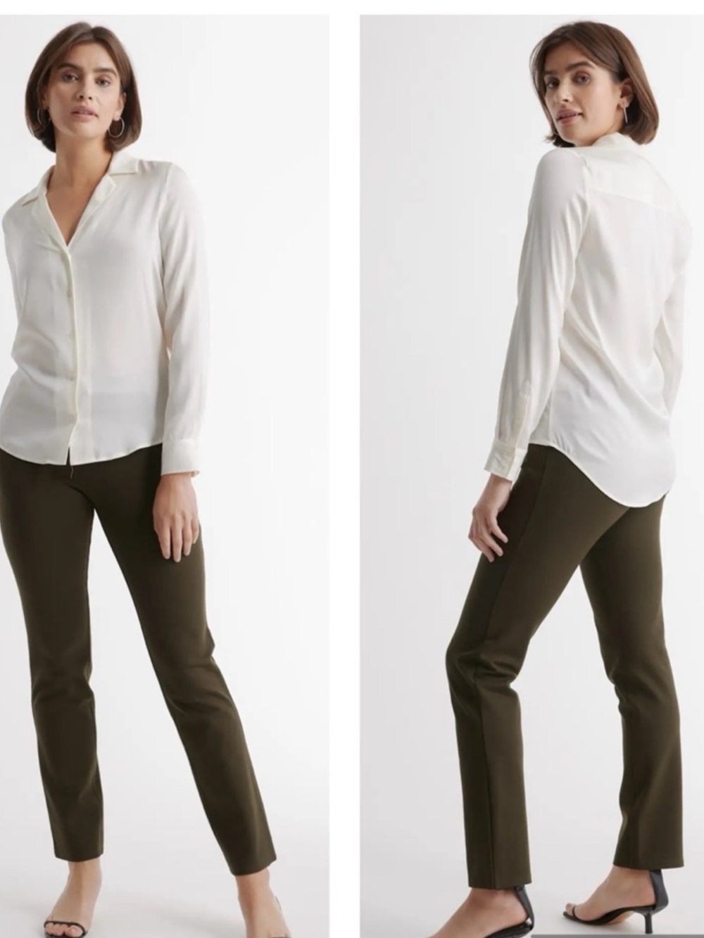 NEW! QUINCE Ultra Stretch Ponte Straight Leg Pants Office Travel Olive XL